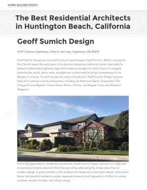 Architect Orange County - Architect Newport Beach - Architect Laguna Beach - Romantic Modernism - Geoff Sumich